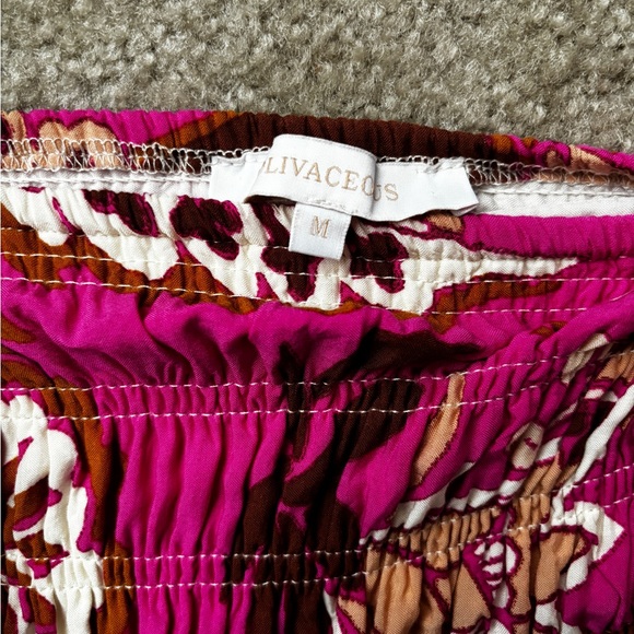 Mini Long Sleeve Hot Pink, White, and Brown groovy pattern dress - Picture 3 of 3